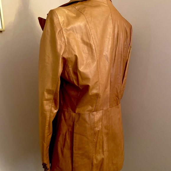 SOLD 1970s Genuine Leather Trench Coat - Picture 4 of 10
